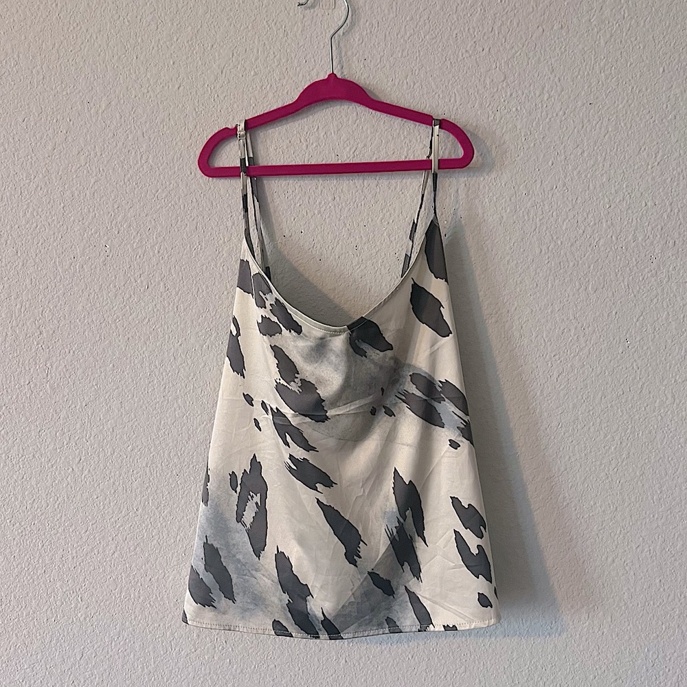 cream silk EXPRESS satin cross cross cami blouse